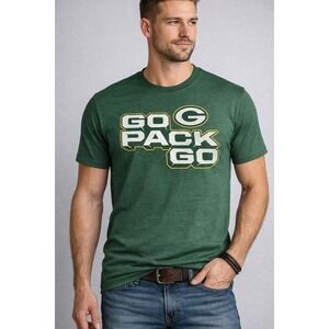 Green Bay Packers Go Pack Go Green NFL Team Apparel T-Shirt Mens Medium NWT